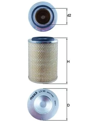 LX99 Mahle Original Filtr powietrza