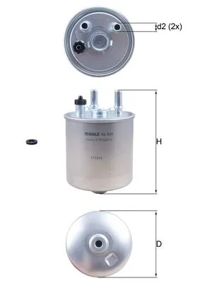 KL639D Mahle Original Filtr paliwa