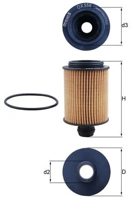 OX559D Mahle Original Filtr oleju