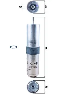 KL983D Mahle Original Filtr paliwa