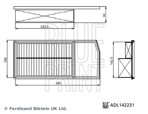 Filtr powietrza Blue Print ADL142231 cena, od 13,76 USD