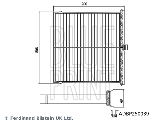 Filtr kabiny Blue Print ADBP250039 cena, od 18,00 USD