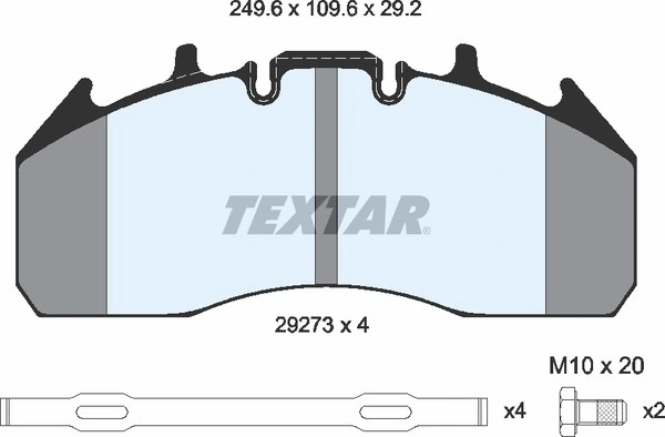2927301 Textar Klocki hamulcowe przednie tarczowe