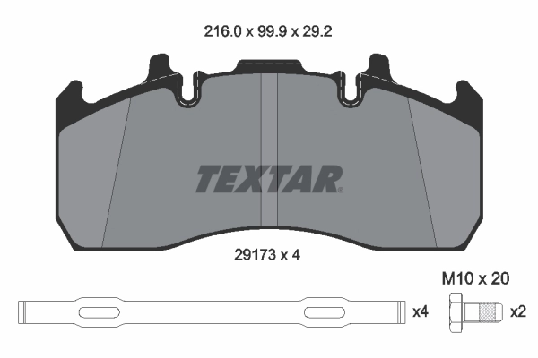 2917301 Textar Klocki hamulcowe przednie tarczowe