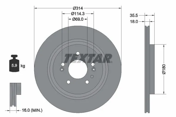 Do koszyka Tarcza hamulcowa tylna Hyundai Santa Fe IV TM, TMA