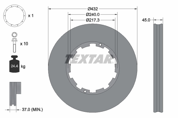 Tarcza hamulcowa przednia do DAF 105 XF 