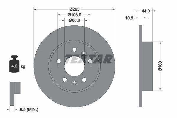Do koszyka Tarcza hamulcowa tylna Renault Laguna I B56, 556