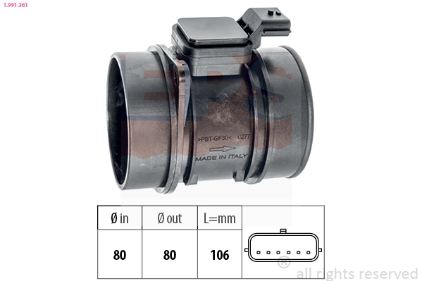 Czujnik przepływu powietrza, przepływomierz powietrza M.A.F. Renault Latitude sedana (L7) (2011 - 2026) cena, od 49,61 USD