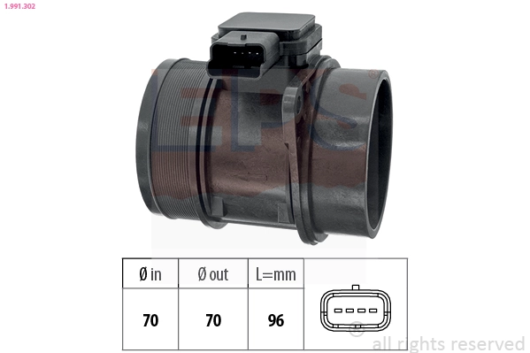  Czujnik przepływu powietrza, przepływomierz powietrza M.A.F. Land Rover Range Rover 