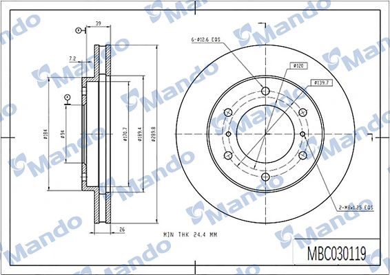 Do koszyka Tarcza hamulcowa przednia Mitsubishi L 300  P0W, P1W, P2W