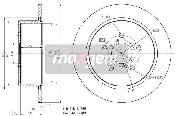 Do koszyka Tarcza hamulcowa tylna Subaru Outback III B13, BP