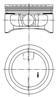 Tłok, komplet do jednego cylindru, STD 94912600 Kolbenschmidt