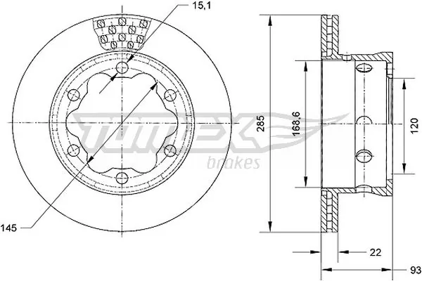 Tarcza hamulcowa tylna Mercedes A904423051207 cena, od 61,10 USD