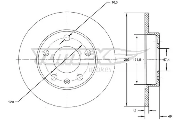 Tarcza hamulcowa tylna Peugeot/Citroen 1687776880