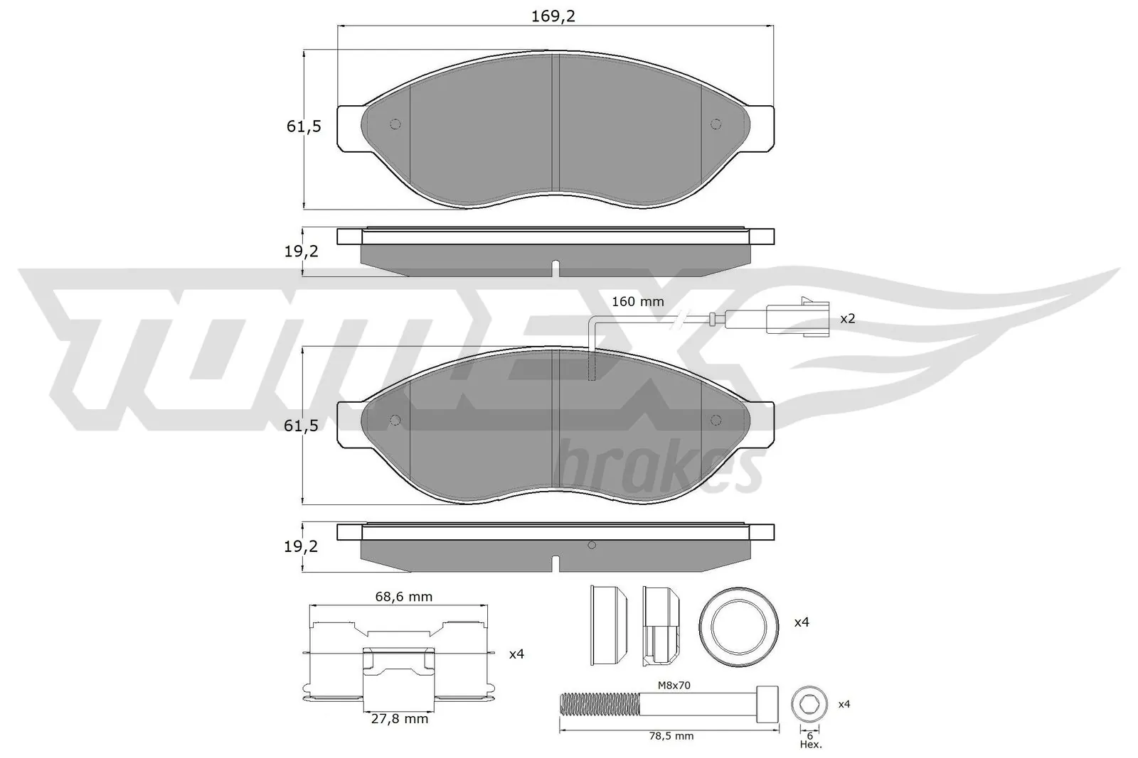 Do koszyka 77366018 Fiat/Alfa/Lancia Klocki hamulcowe przednie tarczowe