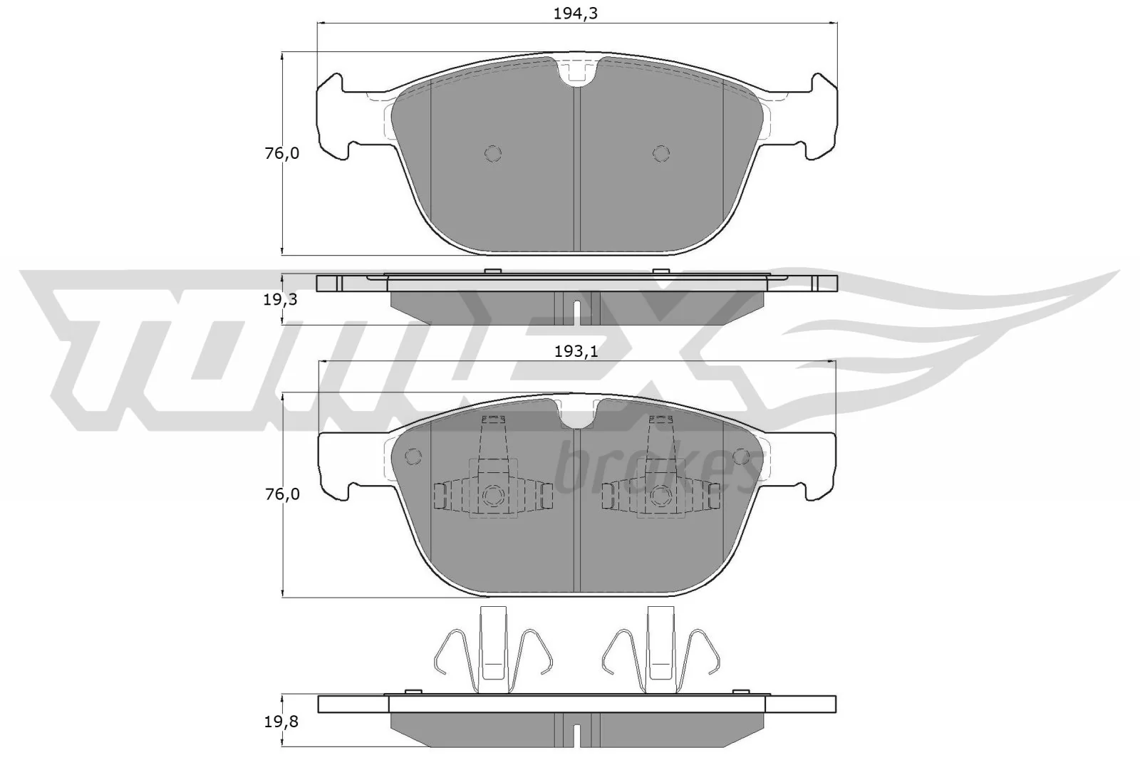 Do koszyka 1623056080 Peugeot/Citroen Klocki hamulcowe przednie tarczowe