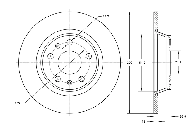 Tarcza hamulcowa tylna do Peugeot 508 I 8D