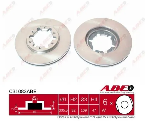 Do koszyka Tarcza hamulcowa przednia Nissan Patrol  Y61