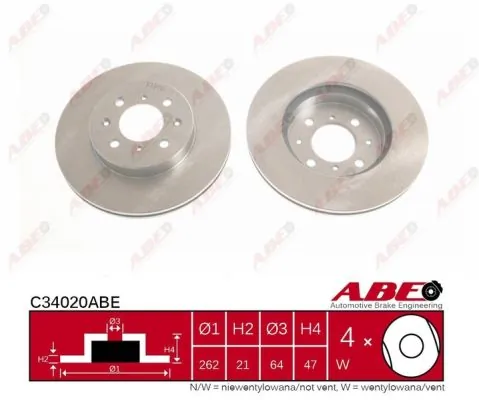 Tarcza hamulcowa przednia do Honda Concerto  HW