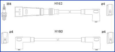 Zestaw przewodów wysokiego napięcia Volkswagen Caddy II ulec poprawie (9U7) (1996 - 2004) cena, od 60,44 USD