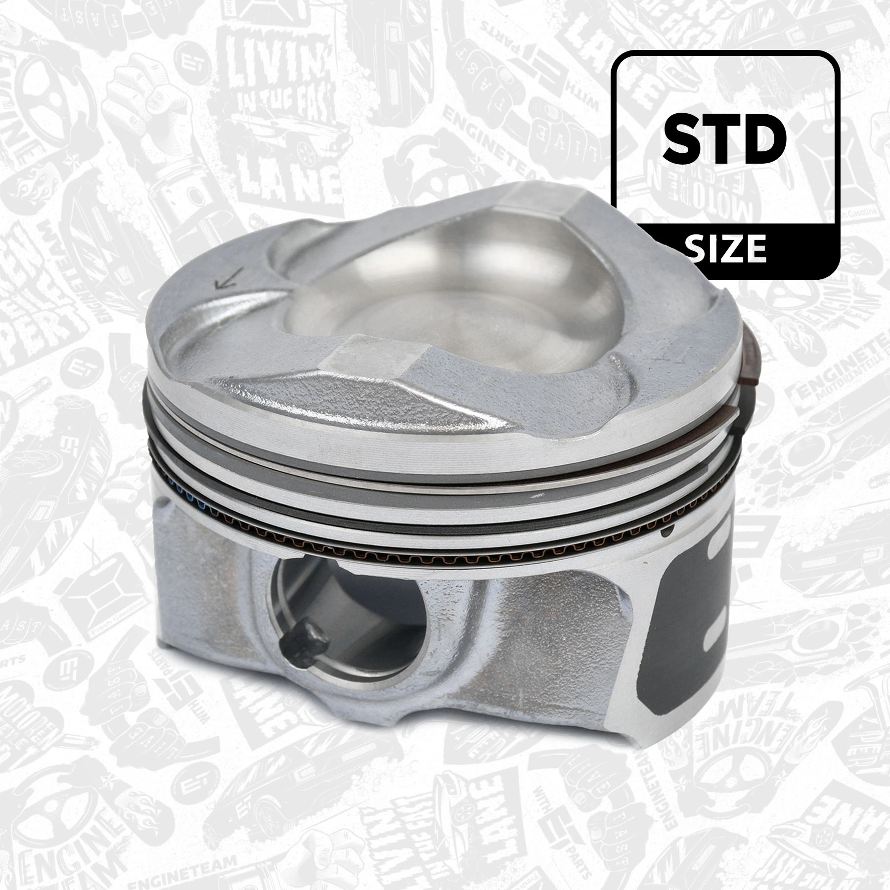 Tłok, komplet do jednego cylindru, STD Ford Fiesta JAS, JBS