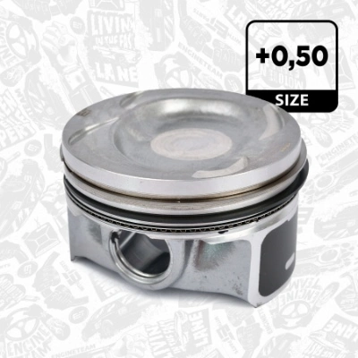 Tłok, komplet na 1 cylinder, 2. naprawa (+0,50) do Skoda Fabia II 5J2, 542, 572, 582