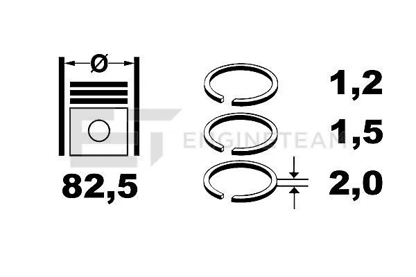 Do koszyka 8950520000 NE/NPR Pierścienie tłokowe na 1 cylinder, STD.