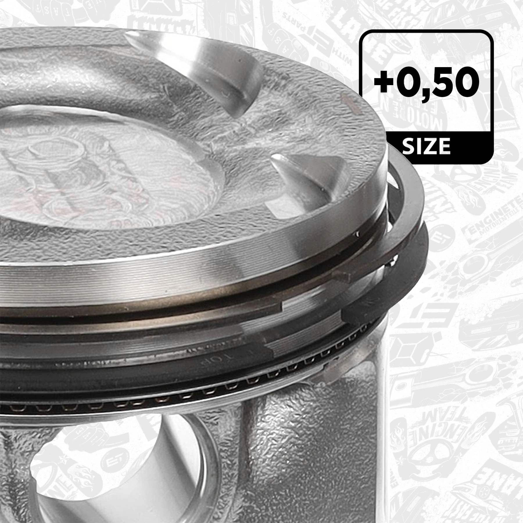 Tłok, komplet na 1 cylinder, 2. naprawa (+0,50) Skoda Fabia II hatchback (5J2, 542, 572, 582) (2006 - 2014) cena, od 115,93 USD