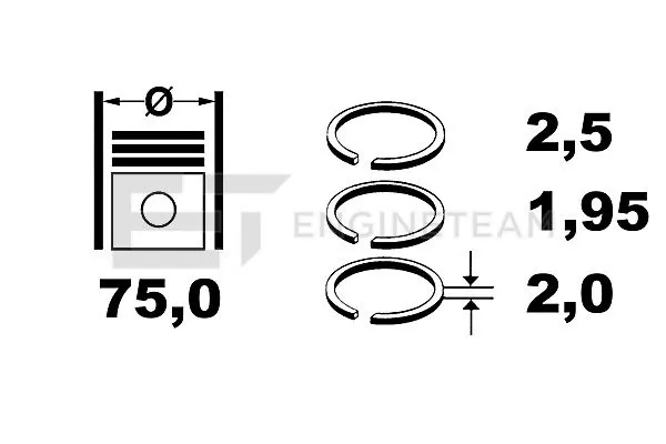 Pierścienie tłokowe na 1 cylinder, STD. SM 793770504 cena, od 28,48 USD