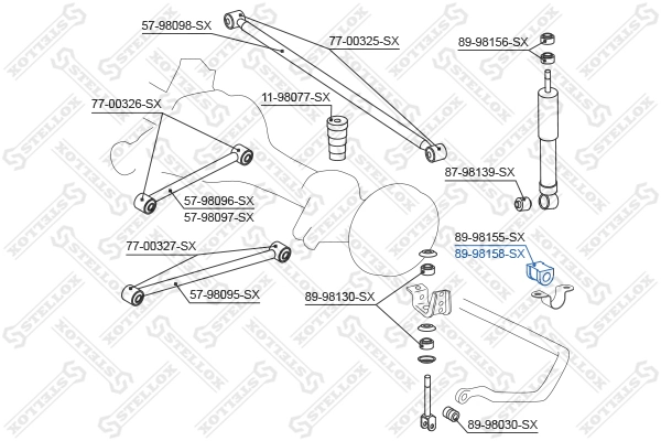 Do koszyka Tuleja stabilizatora przedniego Toyota Camry VI V40