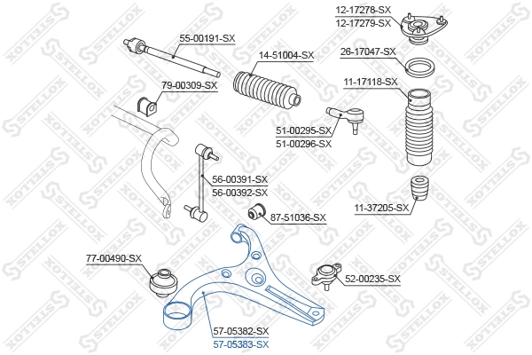  Wahacz zawieszenia przedniego dolny prawy Hyundai Accent 3