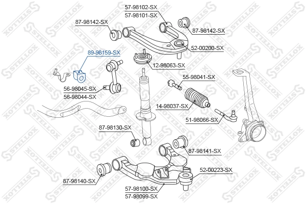 Do koszyka Tuleja stabilizatora przedniego Toyota Land Cruiser PRADO ASIA J12
