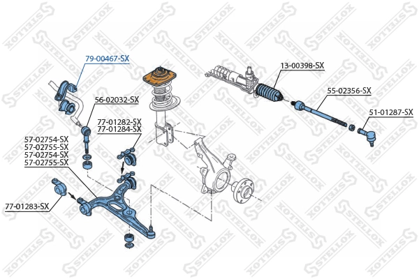  Tuleja stabilizatora przedniego Suzuki SX4 