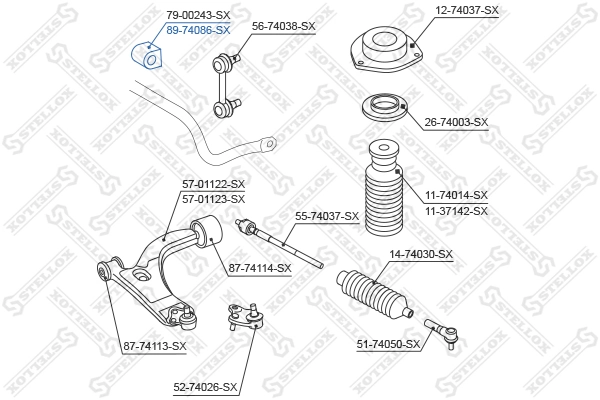 Tuleja stabilizatora przedniego do Nissan Pathfinder  R50