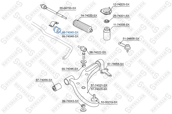 Tuleja stabilizatora przedniego Nissan Almera II