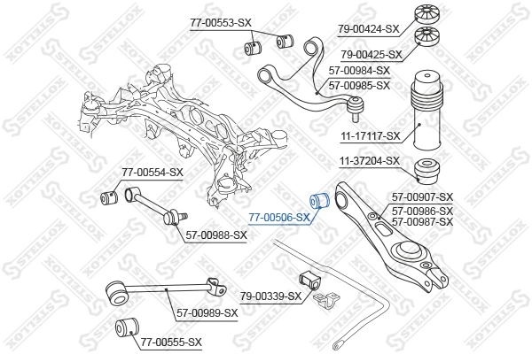 7700506SX Stellox Silentblock wahacza tylnego dolnego