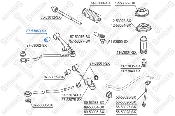 Silentblock przedniego wahacza dolnego do KIA Rio I DC