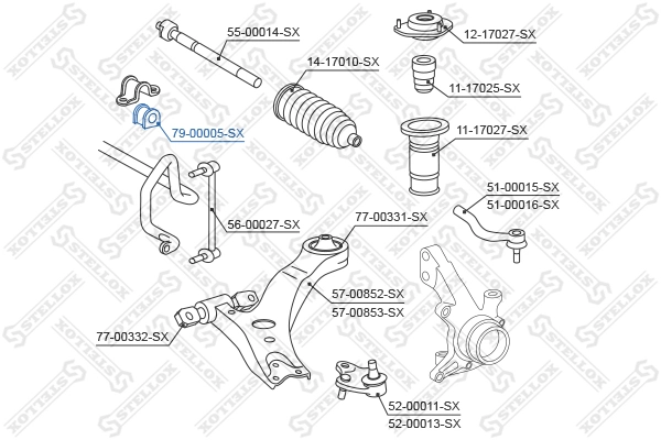 Tuleja stabilizatora przedniego do Toyota Camry VI V40