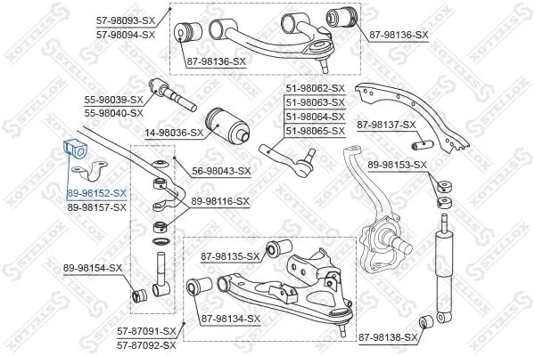Tuleja stabilizatora przedniego Toyota Land Cruiser 100 SUV (J10) (1998 - 2007) cena, od 5,53 USD