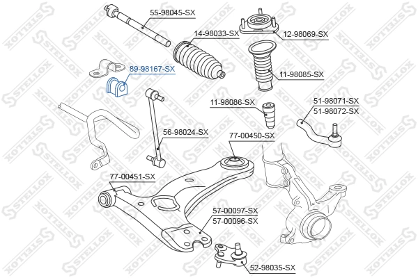 Tuleja stabilizatora przedniego do Toyota Yaris  SP90
