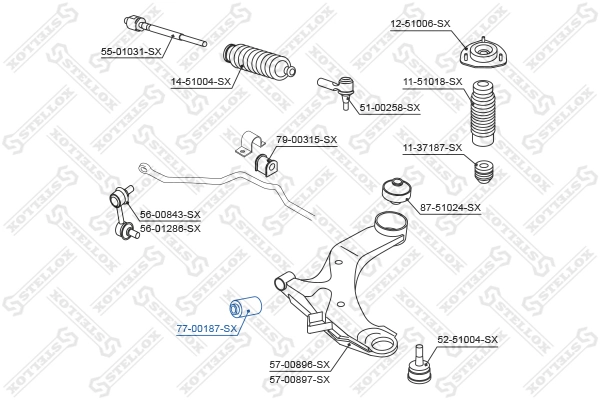 Silentblock przedniego wahacza dolnego Hyundai Getz 
