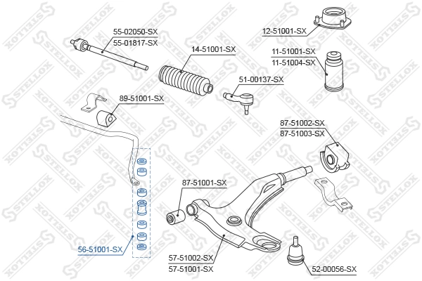 Do koszyka Łącznik stabilizatora przedniego Hyundai Accent I 