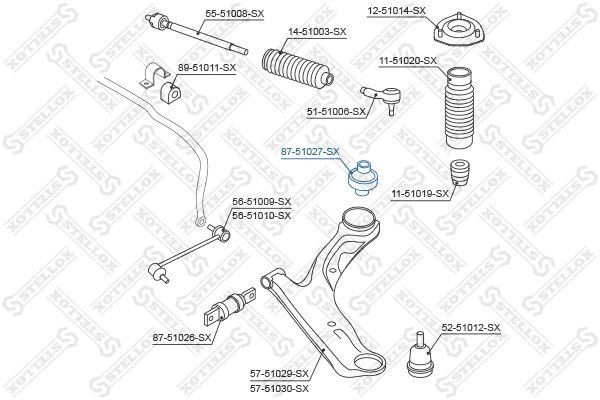  Silentblock przedniego wahacza dolnego Hyundai Santa Fe 1