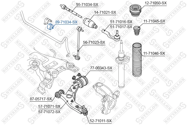 Do koszyka Tuleja stabilizatora przedniego Mazda 3  BK12