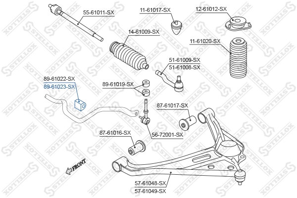 Do koszyka Tuleja stabilizatora przedniego Suzuki Grand Vitara  FT, HT