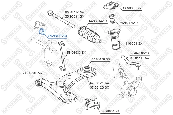  Tuleja stabilizatora przedniego Toyota RAV4 2