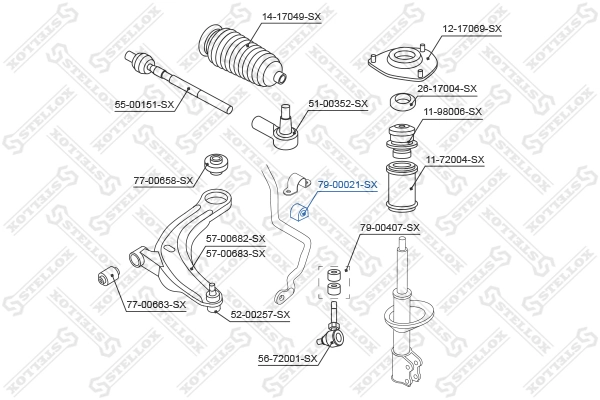 Tuleja stabilizatora przedniego do Mitsubishi Lancer IX CSA