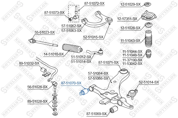 Do koszyka Silentblock przedniego wahacza dolnego Hyundai Sonata IV EU4