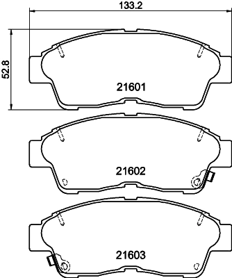 8DB355016421 HELLA Klocki hamulcowe przednie tarczowe