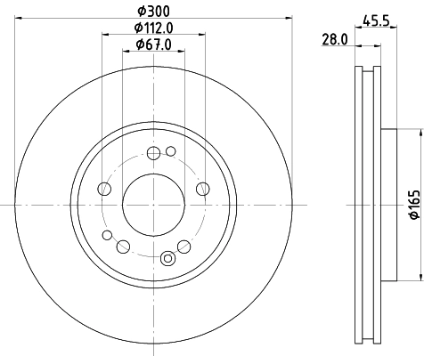 8DD355102851 HELLA Tarcza hamulcowa przednia